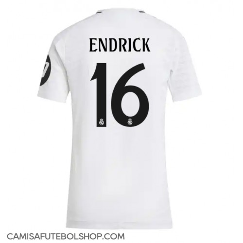 Camisa de time de futebol Real Madrid Endrick #16 Replicas 1º Equipamento Feminina 2024-25 Manga Curta